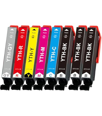 Amazon.co.jp: エプソン用 EP-10VA EP-30VA用 YTH-6CL (2BK/C/M/Y/R/GY